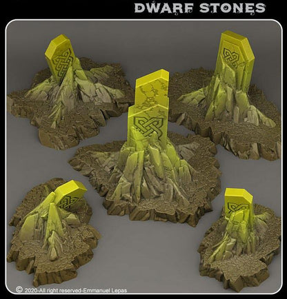3D Printed Fantastic Plants and Rocks Dwarf Stones 28mm - 32mm D&D Wargaming