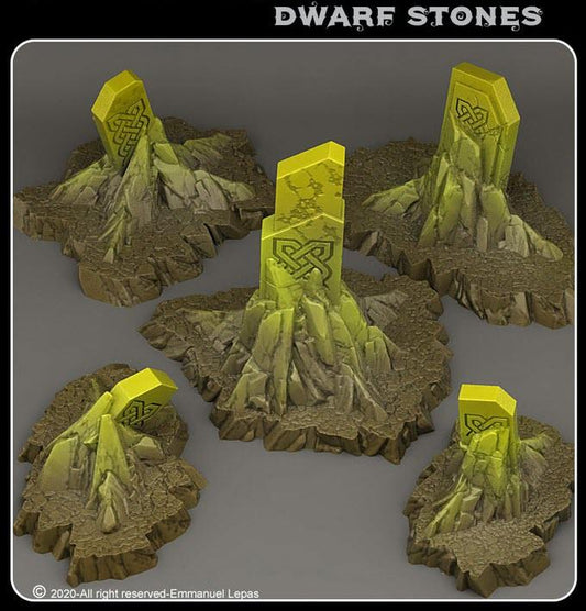 3D Printed Fantastic Plants and Rocks Dwarf Stones 28mm - 32mm D&D Wargaming