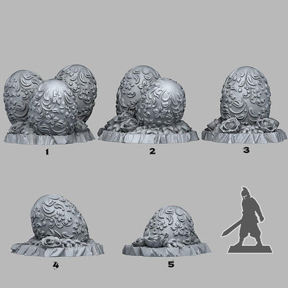 3D Printed Fantastic Plants and Rocks Eggs From Wonderlands 28mm - 32mm D&D Wargaming