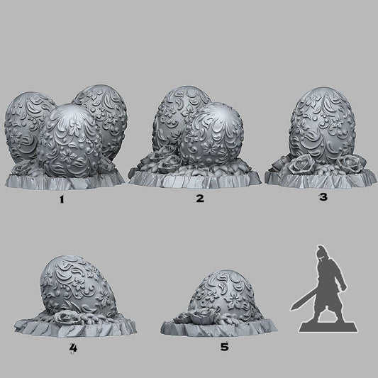 3D Printed Fantastic Plants and Rocks Eggs From Wonderlands 28mm - 32mm D&D Wargaming