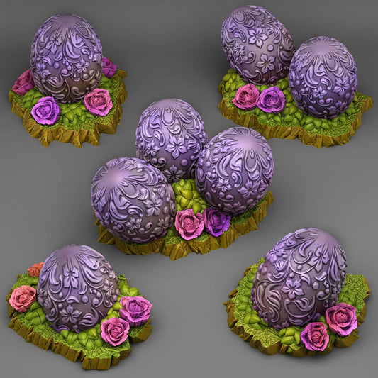 3D Printed Fantastic Plants and Rocks Eggs From Wonderlands 28mm - 32mm D&D Wargaming