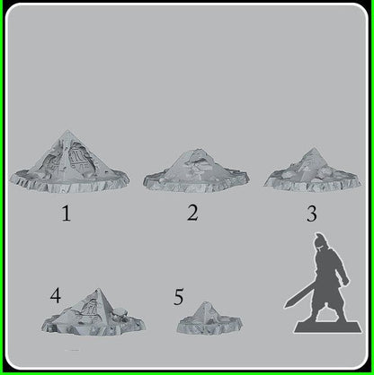 3D Printed Fantastic Plants and Rocks Egyptian Ruins 28mm - 32mm D&D Wargaming