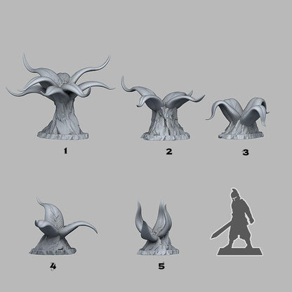 3D Printed Fantastic Plants and Rocks Elegant Poisonous Plants 28mm - 32mm D&D Wargaming