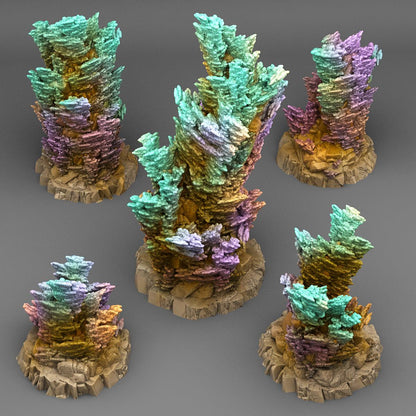 3D Printed Fantastic Plants and Rocks FAIRY KINGDOM CORAL 28mm - 32mm D&D Wargaming
