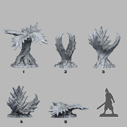 3D Printed Fantastic Plants and Rocks Fairy Hammocks 28mm - 32mm D&D Wargaming