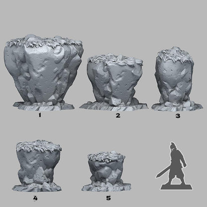 3D Printed Fantastic Plants and Rocks Fantasy Lost Rocks 28mm - 32mm D&D Wargaming