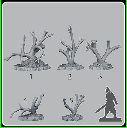 3D Printed Fantastic Plants and Rocks Fantasy Trees 28mm - 32mm D&D Wargaming