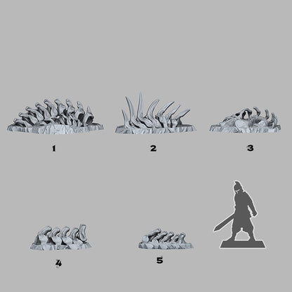 3D Printed Fantastic Plants and Rocks Fossilized Monster 28mm - 32mm D&D Wargaming