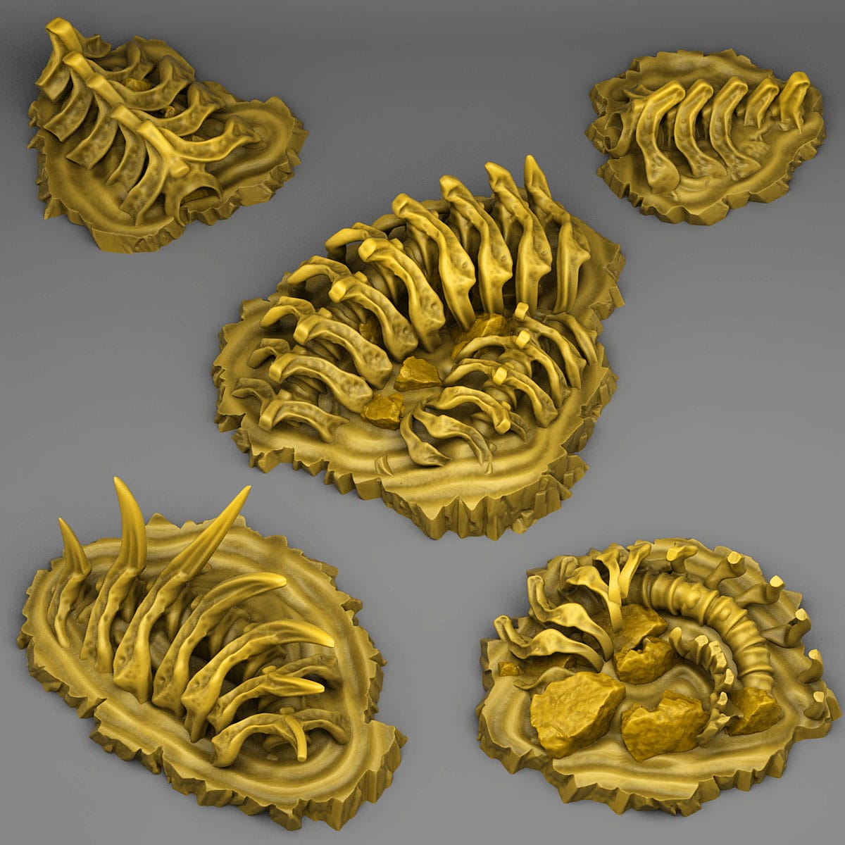 3D Printed Fantastic Plants and Rocks Fossilized Monster 28mm - 32mm D&D Wargaming