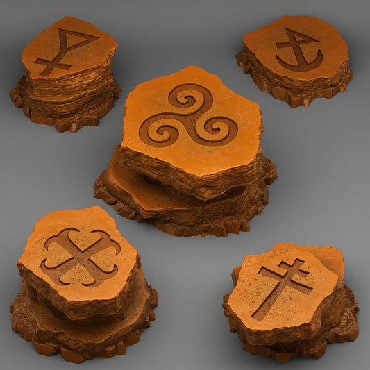 3D Printed Fantastic Plants and Rocks Gaelic Stones 28mm - 32mm D&D Wargaming