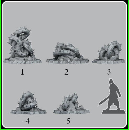 3D Printed Fantastic Plants and Rocks Giant Brambles 28mm - 32mm D&D Wargaming