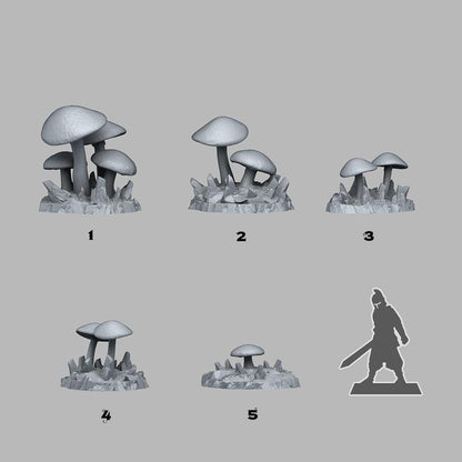 3D Printed Fantastic Plants and Rocks Giant Desert Mushrooms 28mm - 32mm D&D Wargaming
