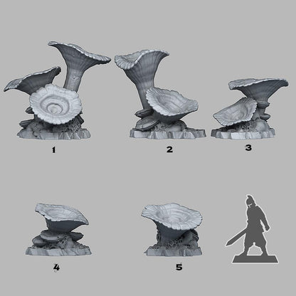 3D Printed Fantastic Plants and Rocks Giant Orange Mushrooms 28mm - 32mm D&D Wargaming
