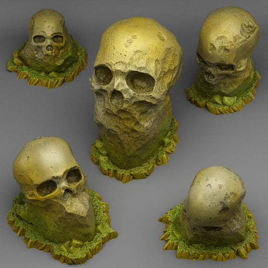 3D Printed Fantastic Plants and Rocks Giant Skull Stones 28mm - 32mm D&D Wargaming