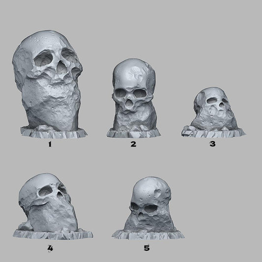 3D Printed Fantastic Plants and Rocks Giant Skull Stones 28mm - 32mm D&D Wargaming