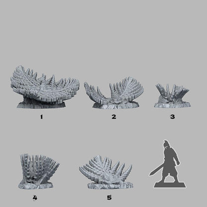 3D Printed Fantastic Plants and Rocks Giant Snowflake Plants 28mm - 32mm D&D Wargaming