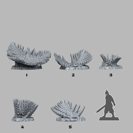 3D Printed Fantastic Plants and Rocks Giant Snowflake Plants 28mm - 32mm D&D Wargaming