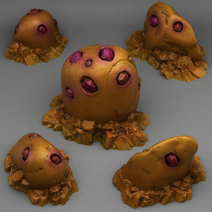 3D Printed Fantastic Plants and Rocks Gold Gemstones 28mm - 32mm D&D Wargaming
