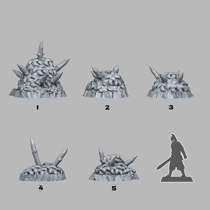 3D Printed Fantastic Plants and Rocks Grass Stake Trap 28mm - 32mm D&D Wargaming