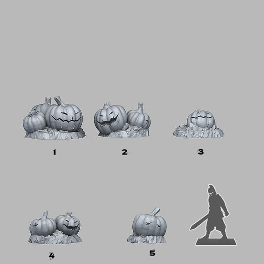 3D Printed Fantastic Plants and Rocks Halloween Pumpkins 28mm - 32mm D&D Wargaming