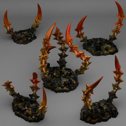 3D Printed Fantastic Plants and Rocks Hell Chain Claws 28mm - 32mm D&D Wargaming