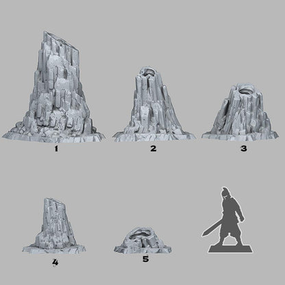 3D Printed Fantastic Plants and Rocks Ice Hole Cavern 28mm - 32mm D&D