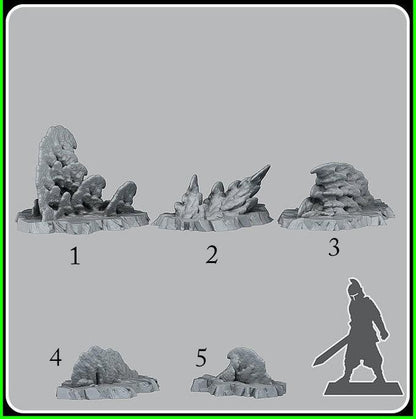 3D Printed Fantastic Plants and Rocks Icy Coral 28mm - 32mm D&D Wargaming