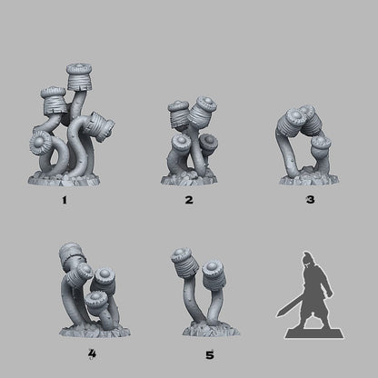 3D Printed Fantastic Plants and Rocks Luminous Plants 28mm - 32mm D&D Wargaming