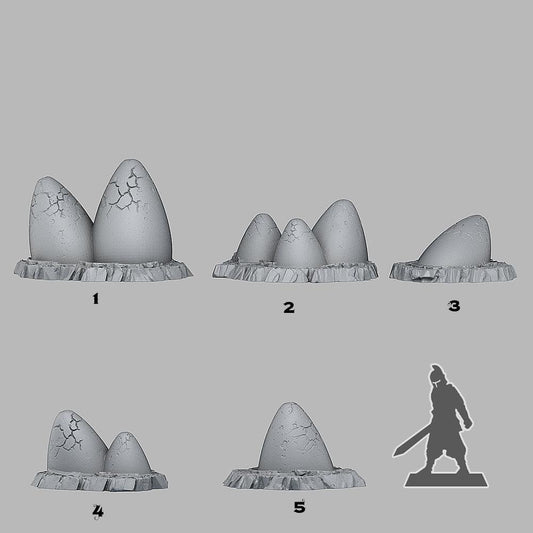 3D Printed Fantastic Plants and Rocks MAGICAL EGGS 28mm - 32mm D&D Wargaming