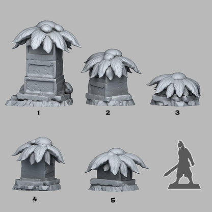 3D Printed Fantastic Plants and Rocks MAYA MUSHROOM FLOWERS 28mm - 32mm D&D Wargaming