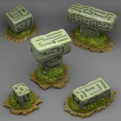 3D Printed Fantastic Plants and Rocks MYSTERIOUS ALIEN STONES 28mm - 32mm D&D Wargaming