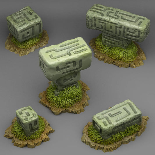 3D Printed Fantastic Plants and Rocks MYSTERIOUS ALIEN STONES 28mm - 32mm D&D Wargaming