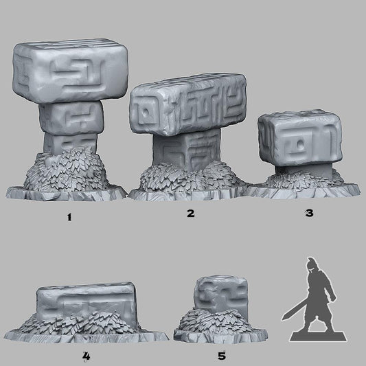 3D Printed Fantastic Plants and Rocks MYSTERIOUS ALIEN STONES 28mm - 32mm D&D Wargaming