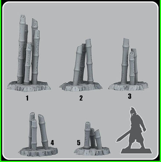 3D Printed Fantastic Plants and Rocks Magic Bamboo Groves 28mm - 32mm D&D Wargaming