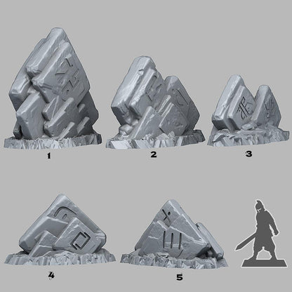 3D Printed Fantastic Plants and Rocks Magic Square Rocks 28mm - 32mm D&D Wargaming