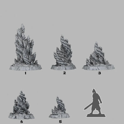3D Printed Fantastic Plants and Rocks Majestic Twisted Anemones 28mm - 32mm D&D Wargaming