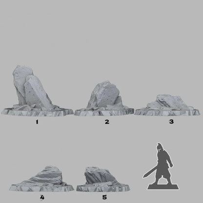 3D Printed Fantastic Plants and Rocks Maleficent Slates 28mm - 32mm D&D Wargaming