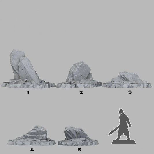 3D Printed Fantastic Plants and Rocks Maleficent Slates 28mm - 32mm D&D Wargaming