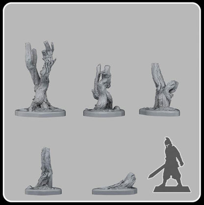 3D Printed Fantastic Plants and Rocks Marshy Dead Trees 28mm - 32mm D&D Wargaming