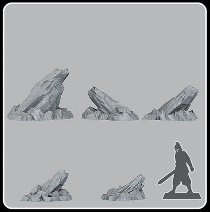 3D Printed Fantastic Plants and Rocks Martian Cliffs 28mm - 32mm D&D Wargaming