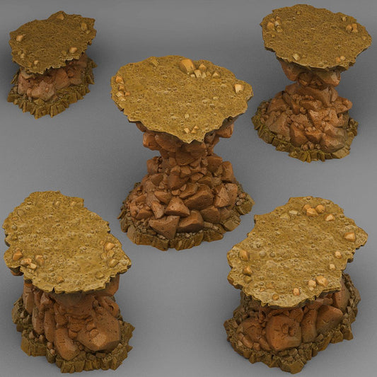 3D Printed Fantastic Plants and Rocks Natural Platform Stones 28mm - 32mm D&D Wargaming
