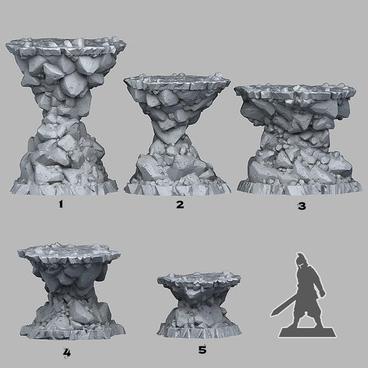 3D Printed Fantastic Plants and Rocks Natural Platform Stones 28mm - 32mm D&D Wargaming