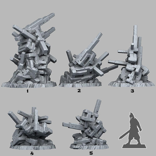 3D Printed Fantastic Plants and Rocks Natural Strap Stones 28mm - 32mm D&D Wargaming