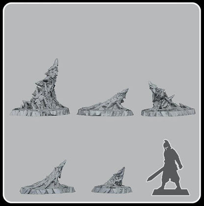 3D Printed Fantastic Plants and Rocks Nekron's Stalagmites 28mm - 32mm D&D Wargaming