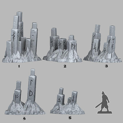 3D Printed Fantastic Plants and Rocks Northmen Ruins 28mm - 32mm D&D Wargaming