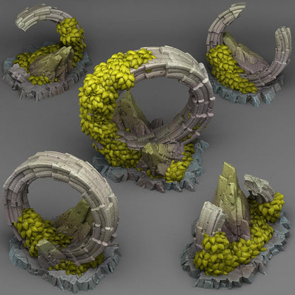 3D Printed Fantastic Plants and Rocks Pandora Ruins 28mm - 32mm D&D Wargaming