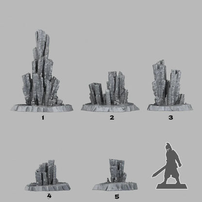 3D Printed Fantastic Plants and Rocks Parasites Stalagmites 28mm - 32mm D&D Wargaming
