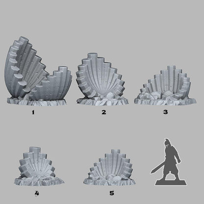 3D Printed Fantastic Plants and Rocks Pipe-organ Basalt 28mm - 32mm D&D Wargaming