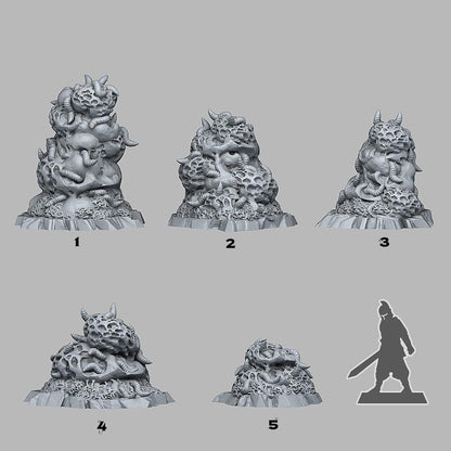 3D Printed Fantastic Plants and Rocks Plague Rocks 28mm - 32mm D&D Wargaming