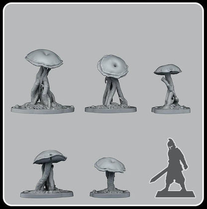 3D Printed Fantastic Plants and Rocks Poisonous Swamp Mushrooms 28mm - 32mm D&D Wargaming
